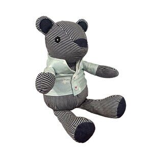 Osh Kosh Hickory Bear Plush Stuffed Animal Toy Striped Blue Star Shirt